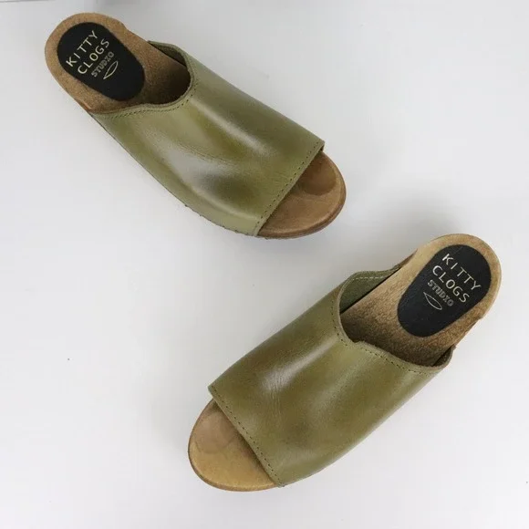 Kit + Clogs Studio Low Klassisk Sol Clog Sandals Aloe Green 38 - Picture 4 of 11
